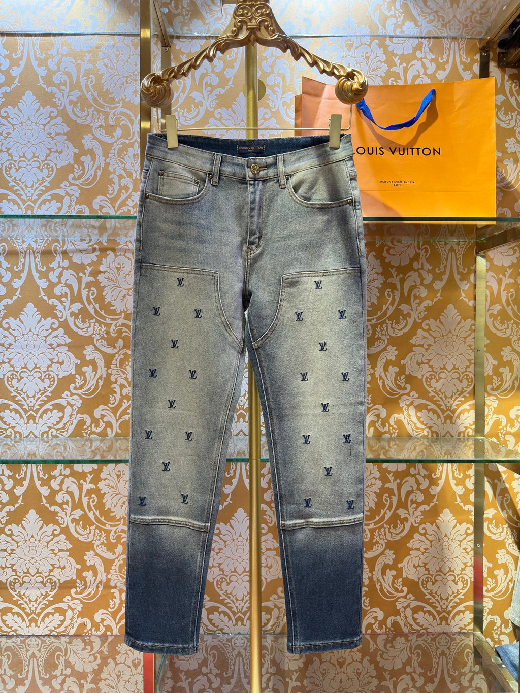 LV Embroidered Denim Jeans
