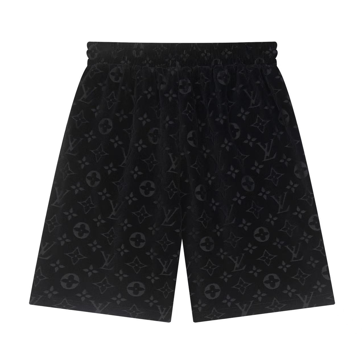 LV Monogram jacquard velvet shorts