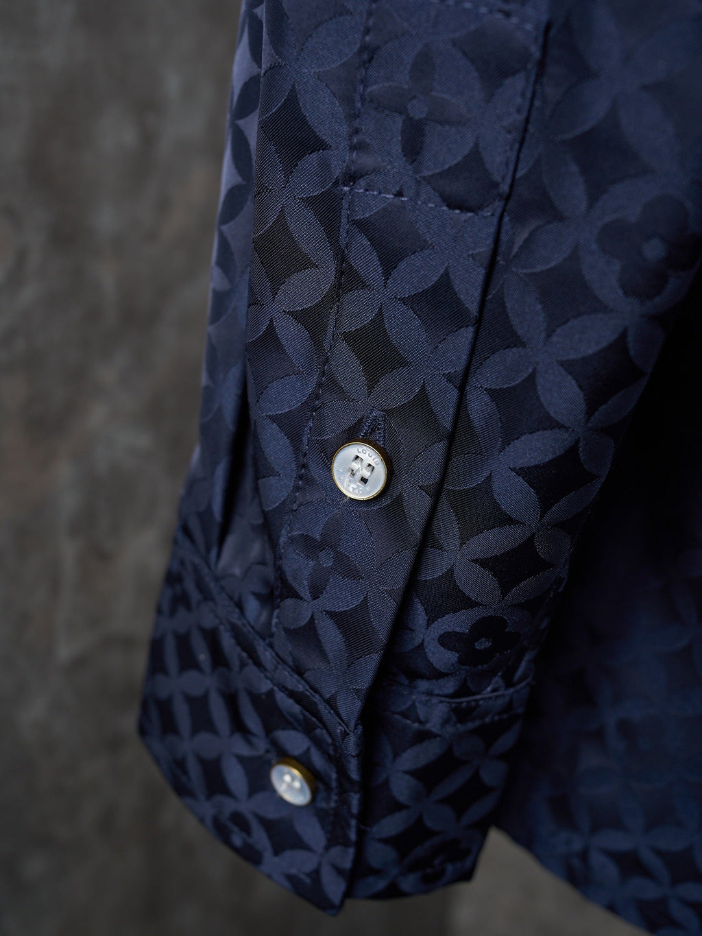 LV Nigo Collaboration Series Four-Leaf Clover Jacquard Kimono-Style Long-Sleeved Shirt