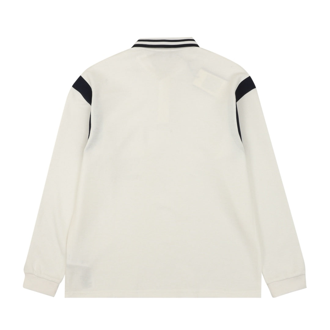 GG Embroidered Letter Collar Long-Sleeve Shirt