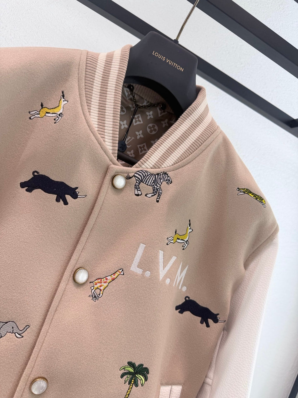 LV Patchwork Embroidered Baseball Jacket Unisex