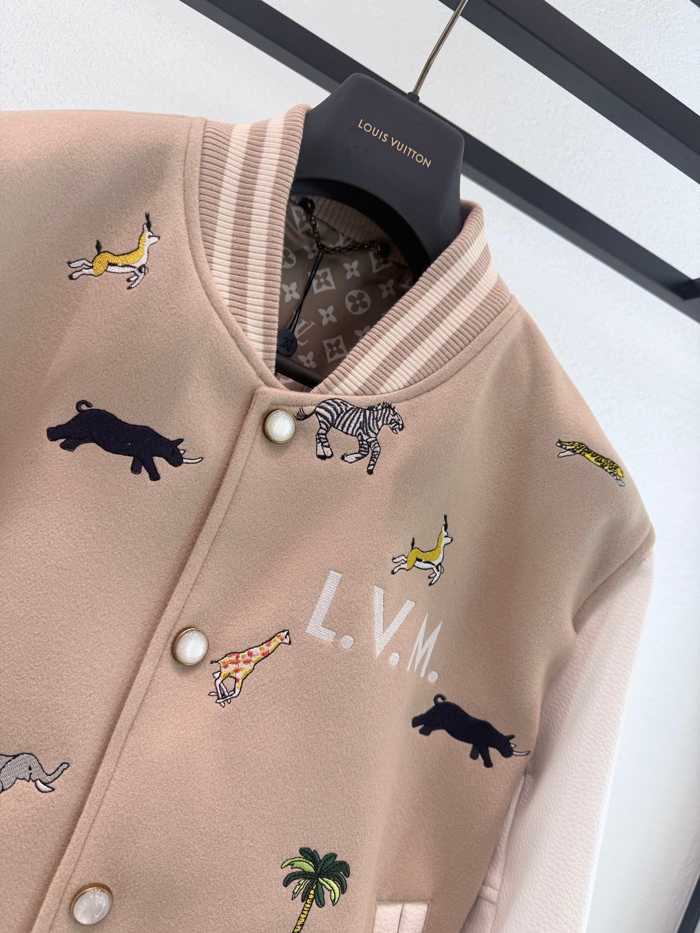 LV Patchwork Embroidered Baseball Jacket Unisex