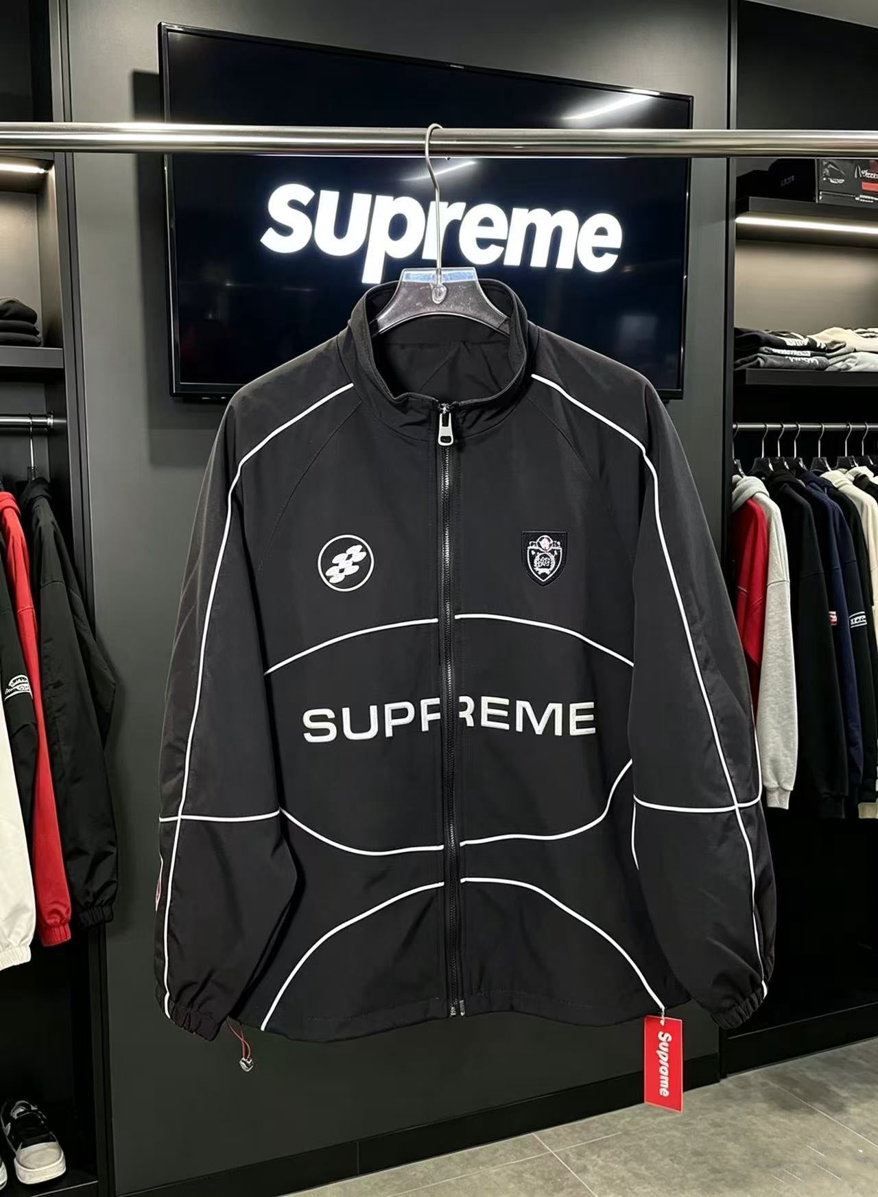 Supreme Embroidered Reflective Strip Jacket