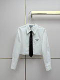 Prada Women's long sleeve shirt with Tie