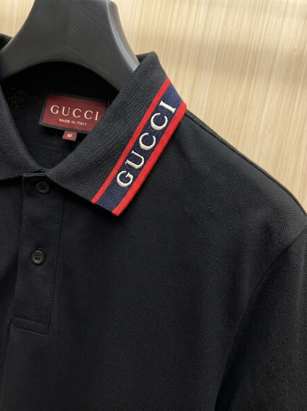 Gucci Embroidered Collar Polo Shirt