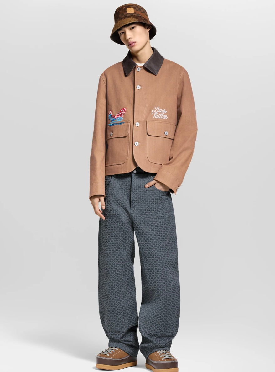 Louis Vuitton runway Pharrell Williams x Nigo collaboration Jacket