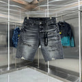 Purple denim shorts