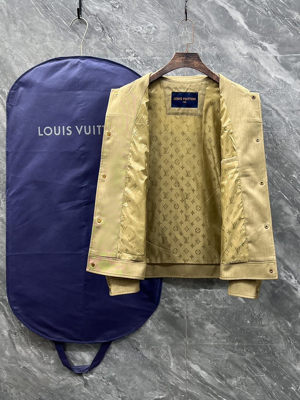 LV Mulberry Silk Acetate Embossed Jacket