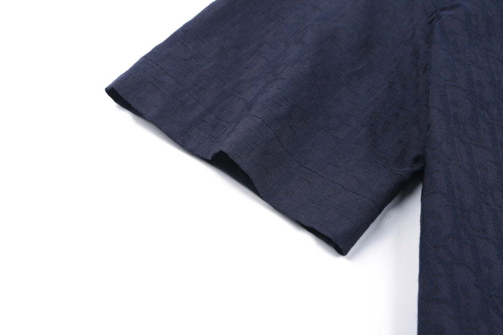 Dior Subtle Pattern & 3D Jacquard Short Sleeve Shirt