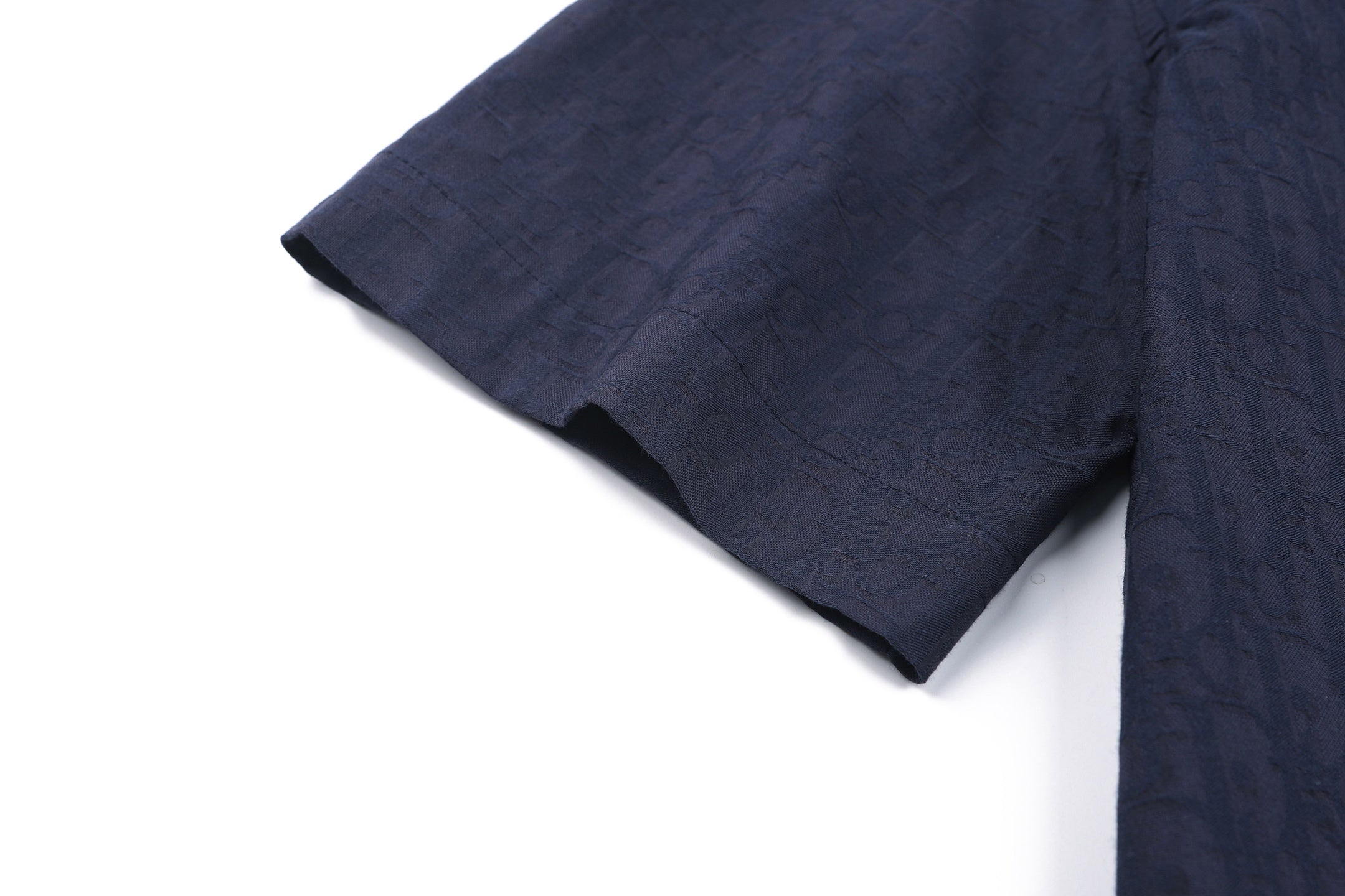 Dior Subtle Pattern & 3D Jacquard Short Sleeve Shirt