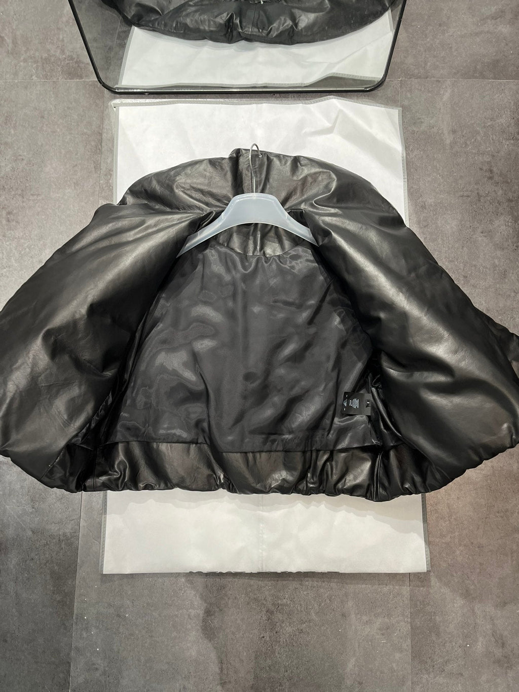 Women's YSL Embroidered Leather Down Jacket