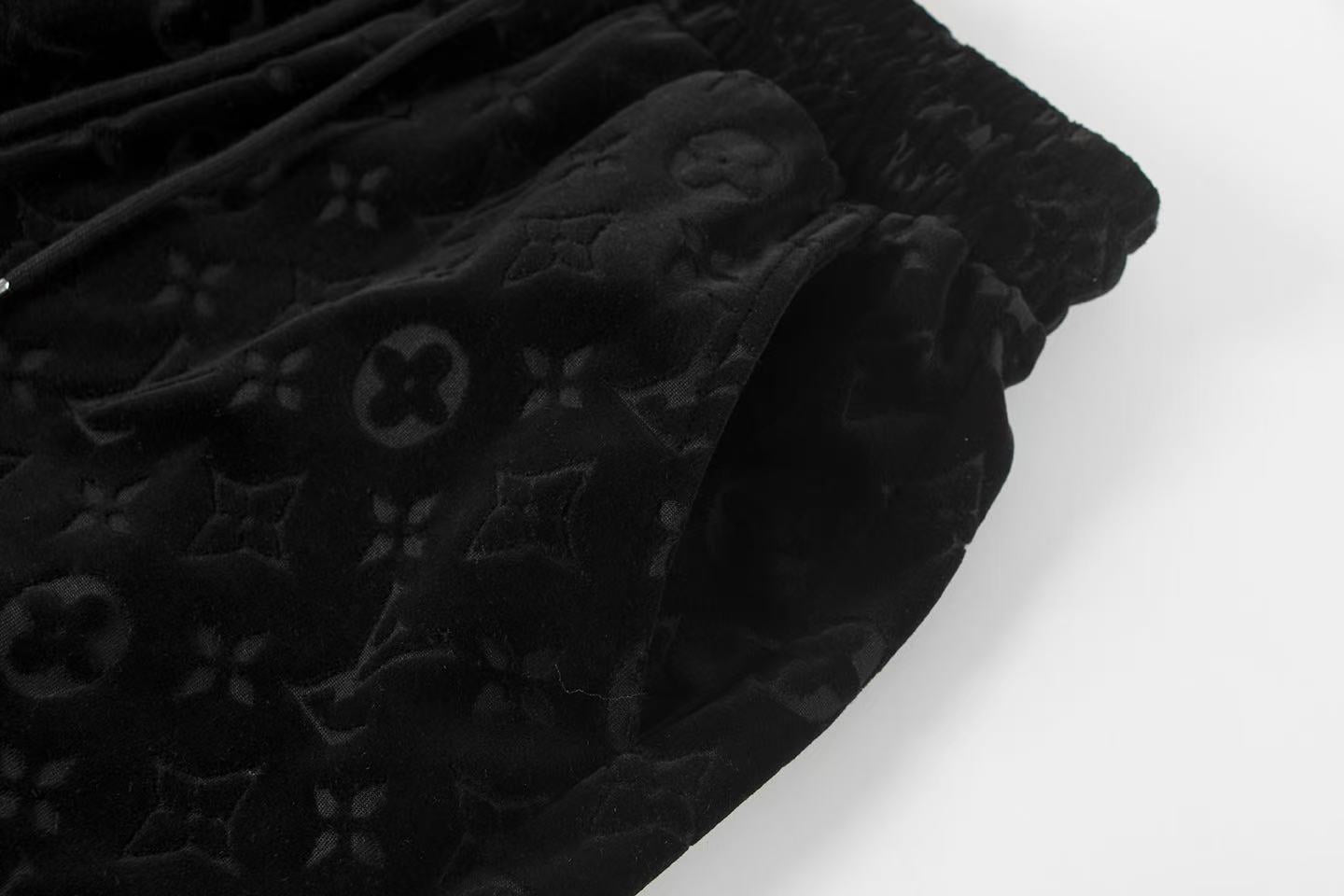 LV Monogram jacquard velvet shorts