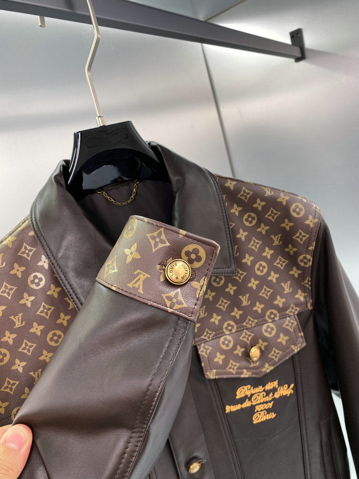 LV RUNWAY DOWN LEATHER JACKET