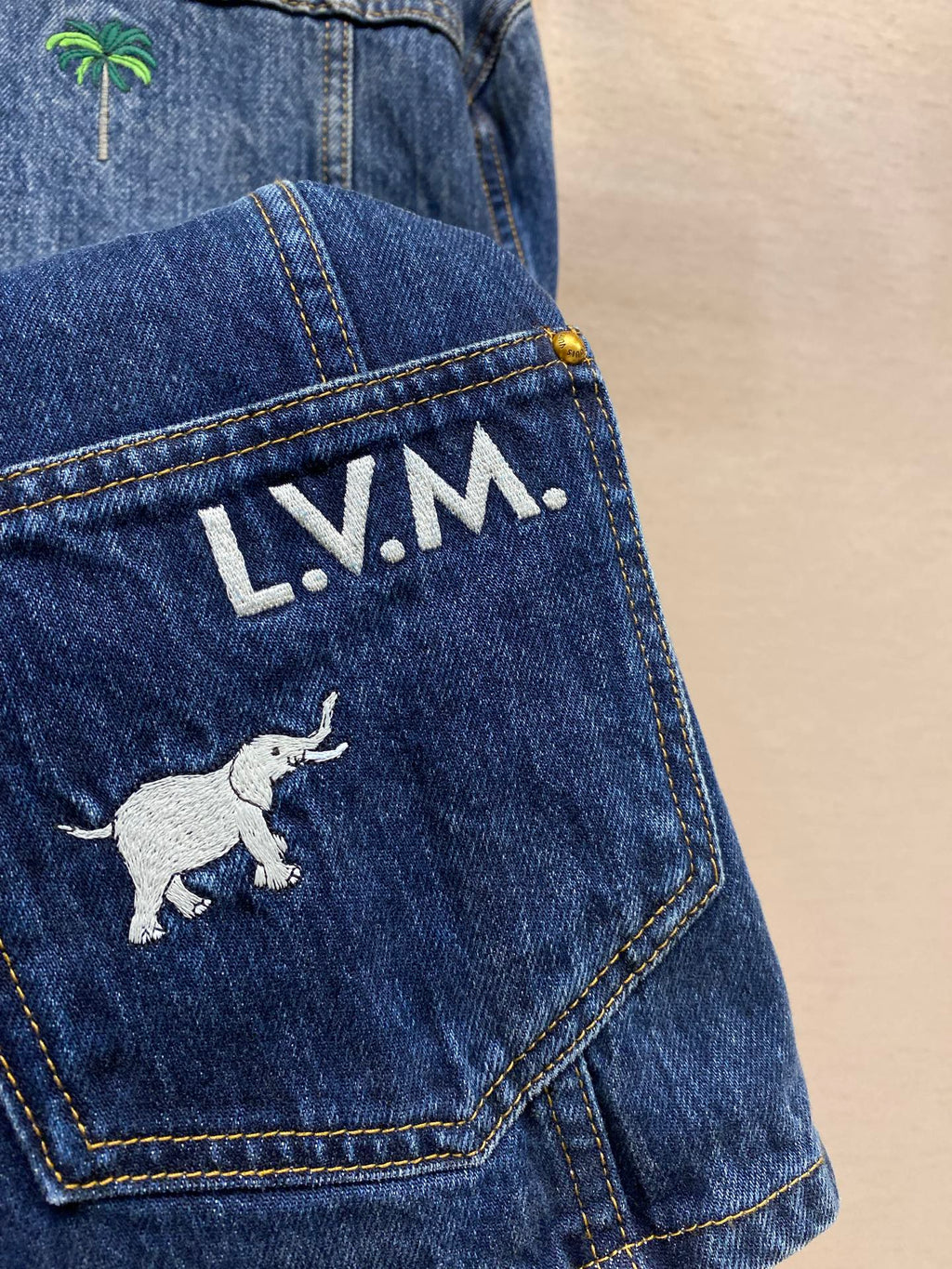 LV Animal Embroidered Denim Jacket