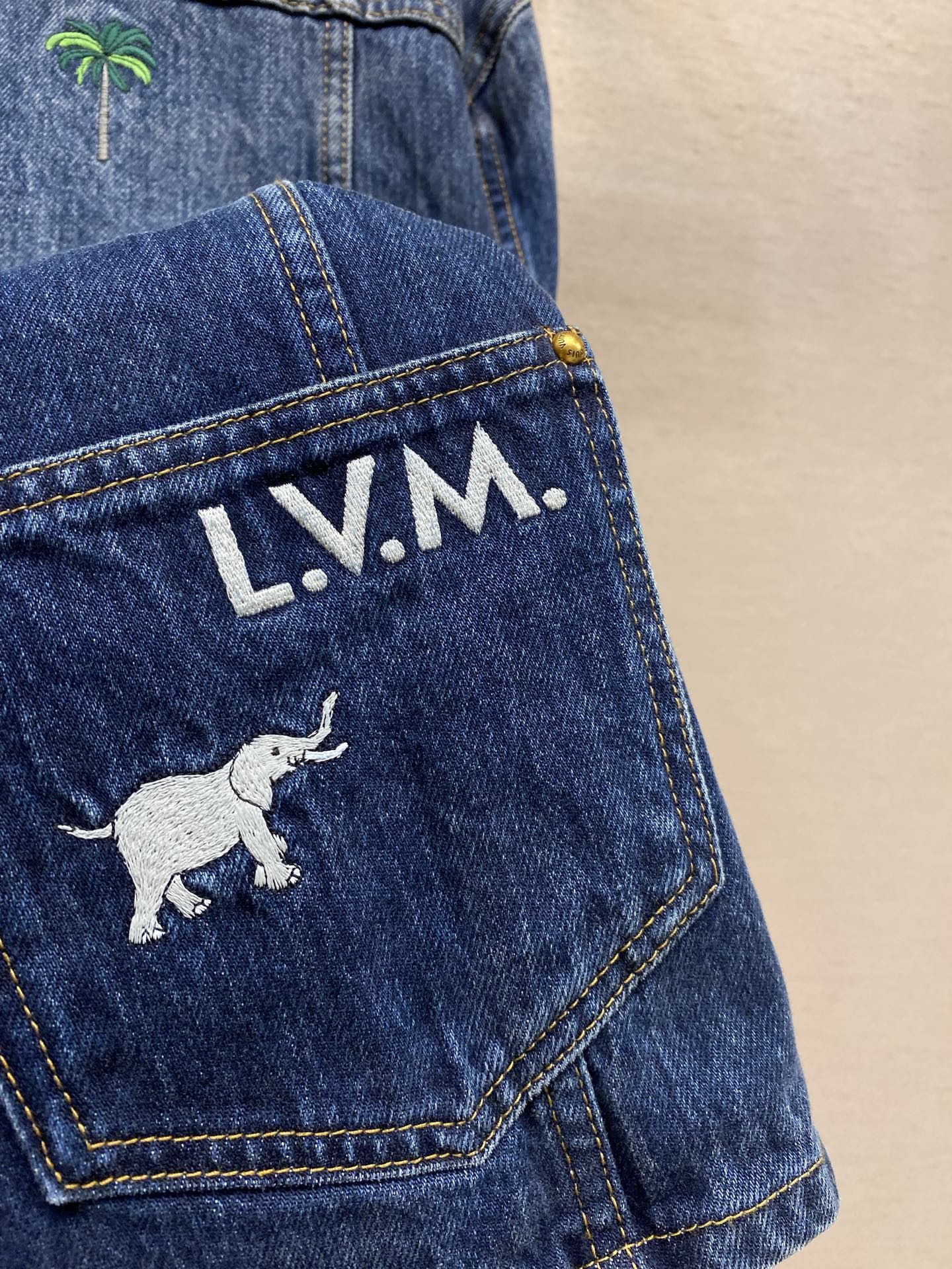 LV Animal Embroidered Denim Jacket