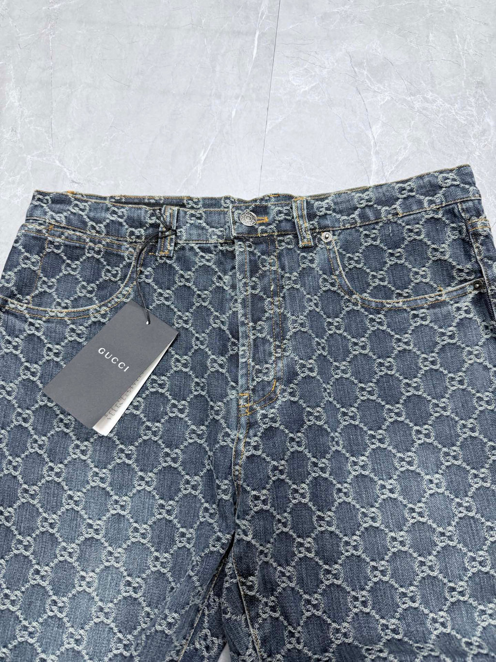 Gucci Denim Jacquard Jeans
