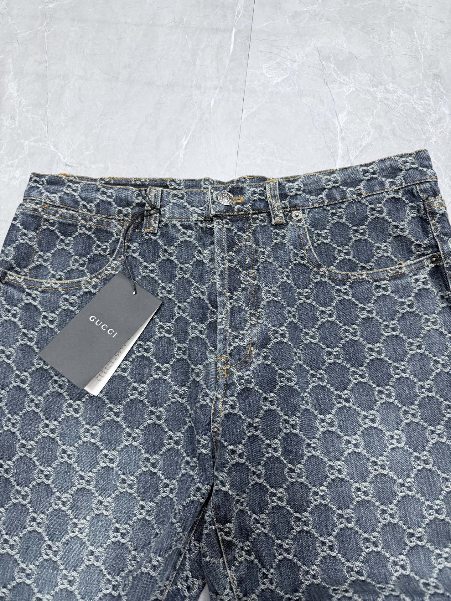 Gucci Denim Jacquard Jeans