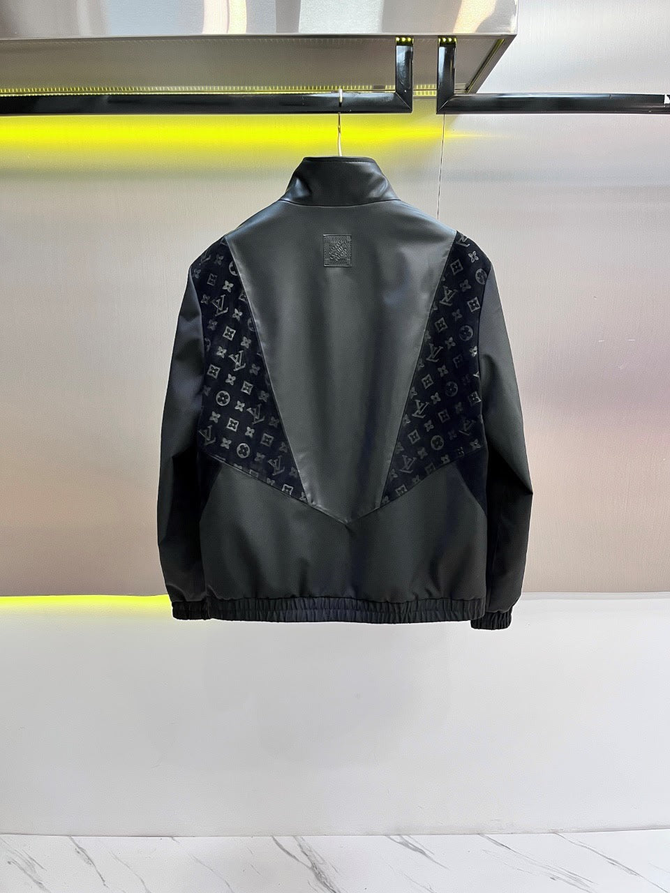 LV Decal Patckwork Leather Jacket