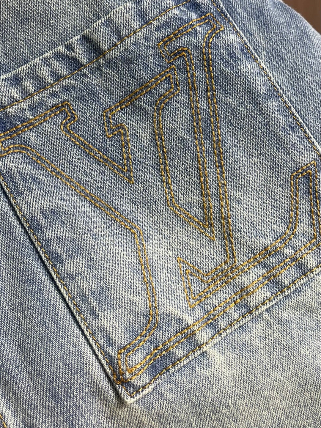 LV Denim Shorts Sleeve Shirt