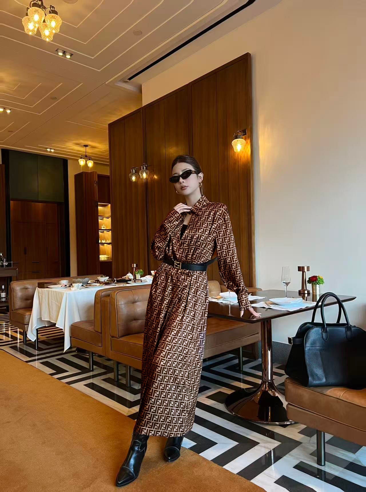 Women's Fendi Parent-Style Monogram Dress with Belt!