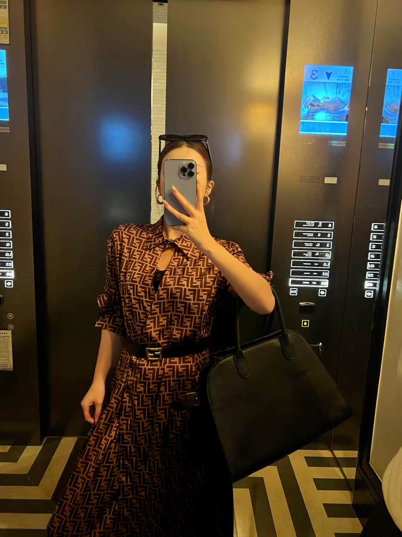 Women's Fendi Parent-Style Monogram Dress with Belt!