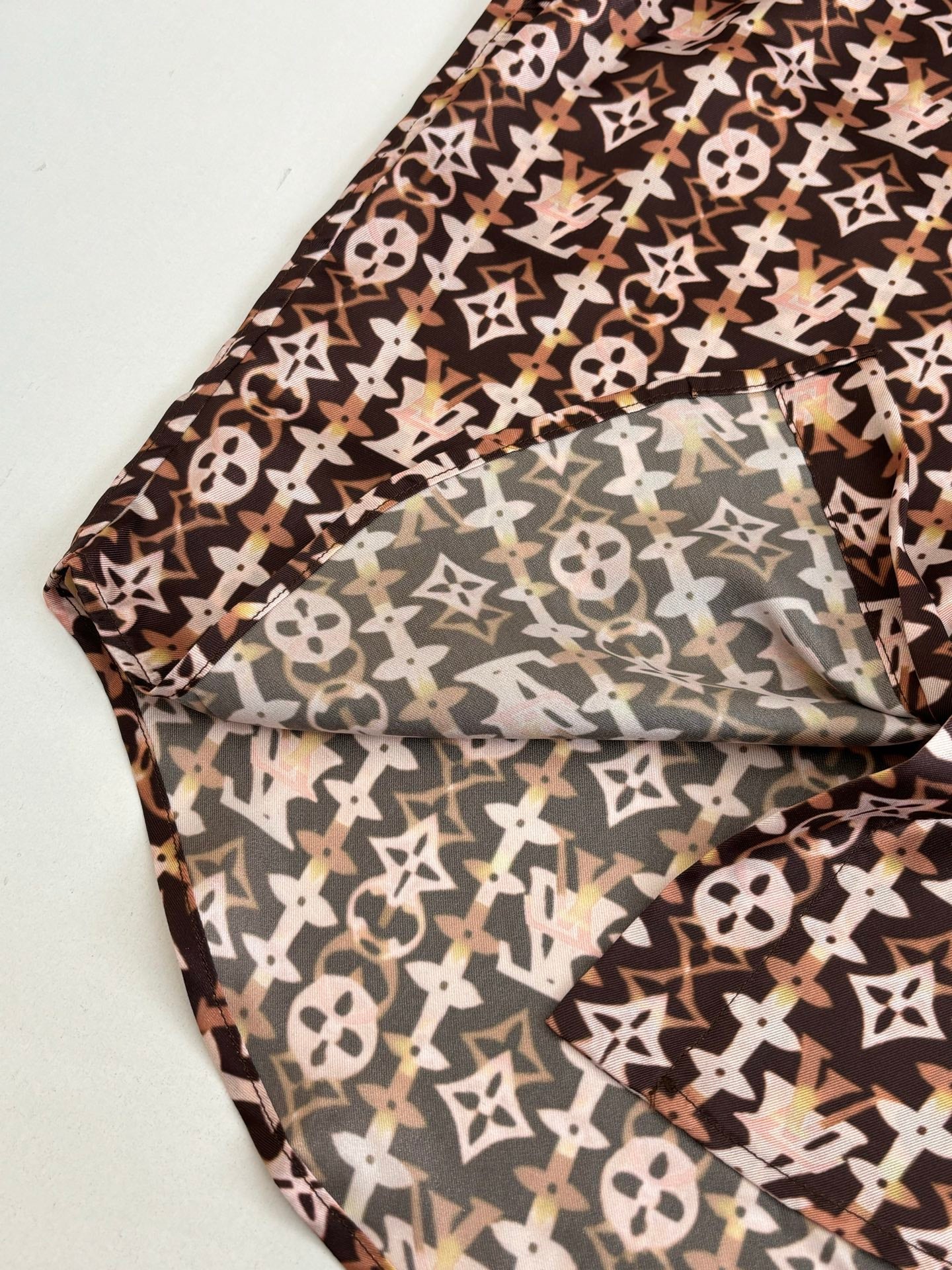 LV Monogram Long-Sleeved Silk Shirt