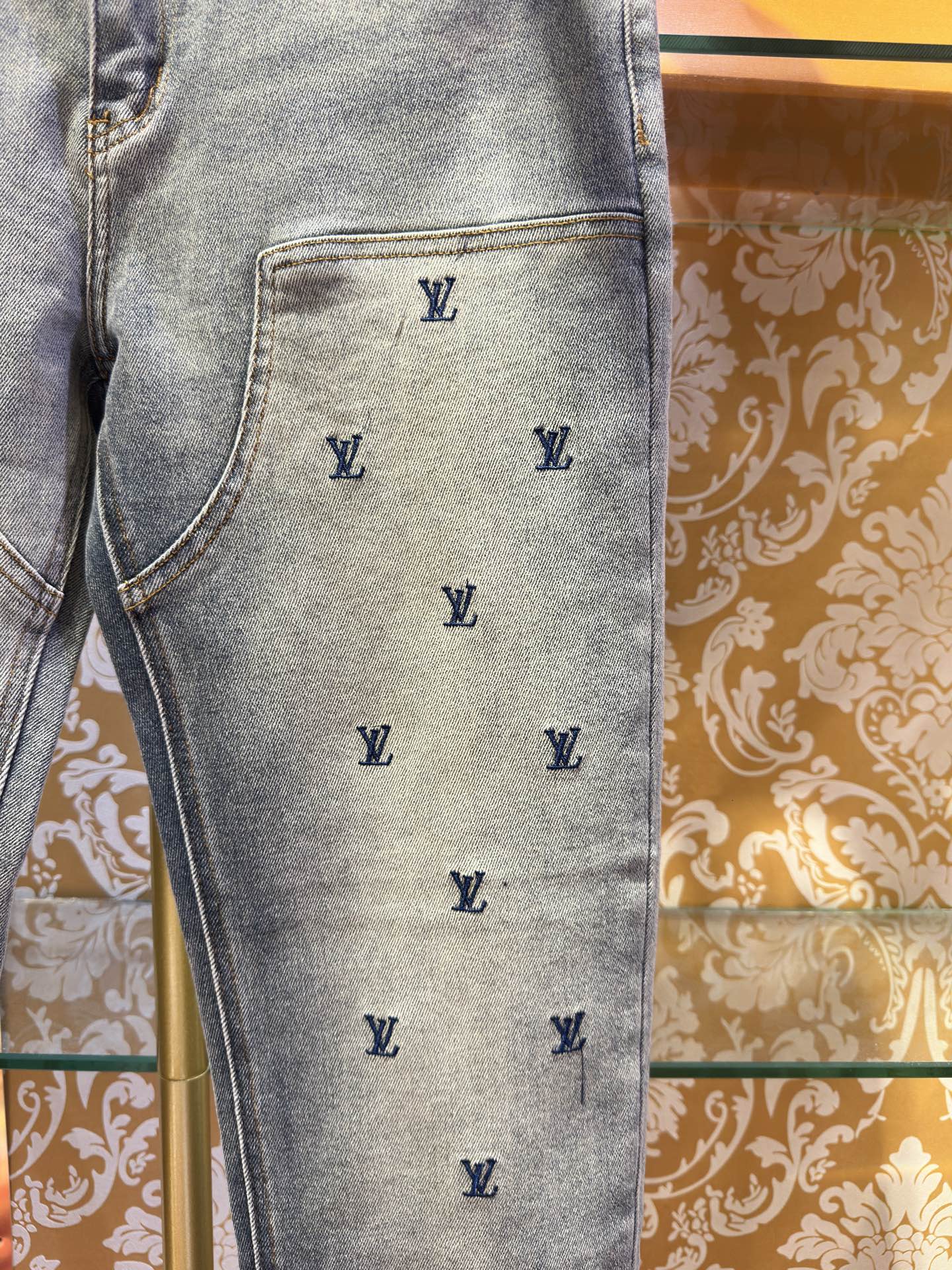 LV Embroidered Denim Jeans