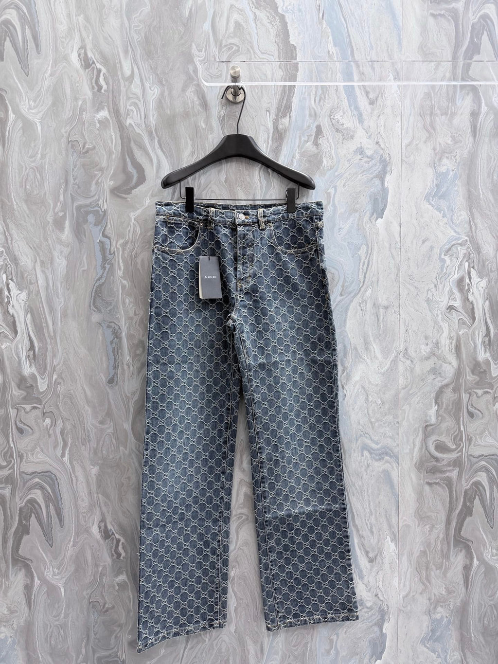 Gucci Denim Jacquard Jeans
