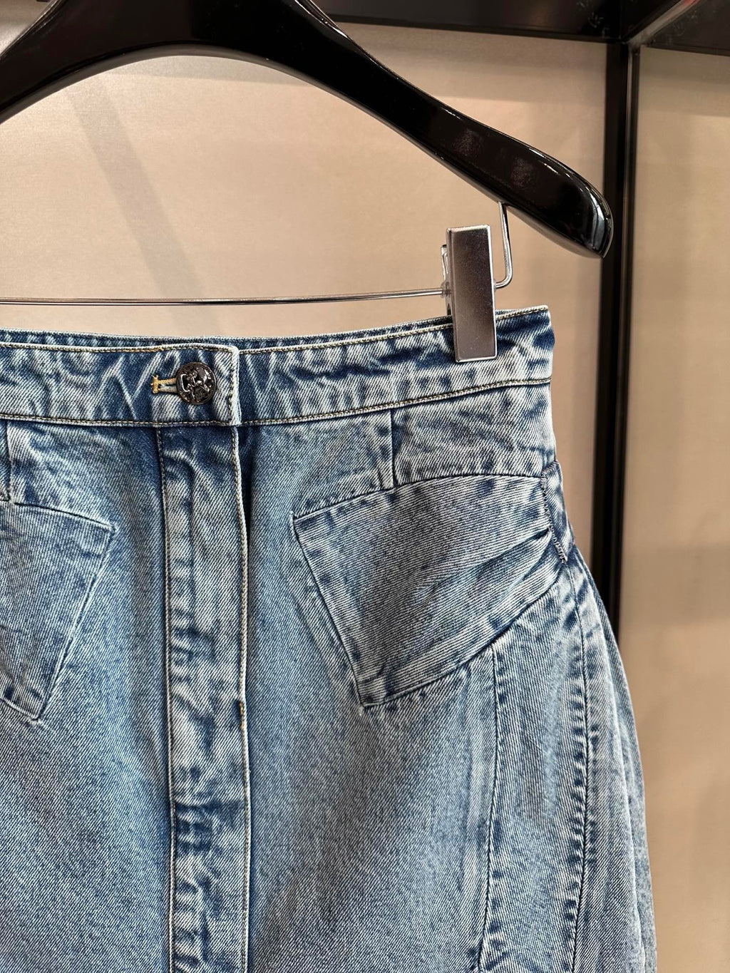 Chanel Women's bow denim Mini Shirt
