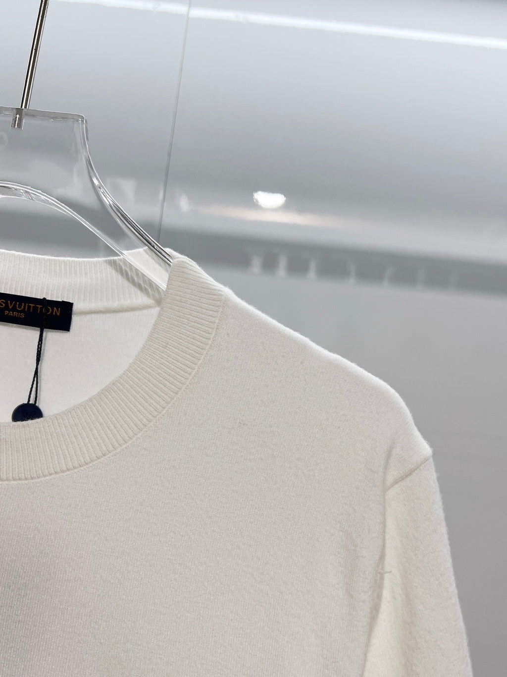 LV Embroidered Crew Neck Knit T-Shirt