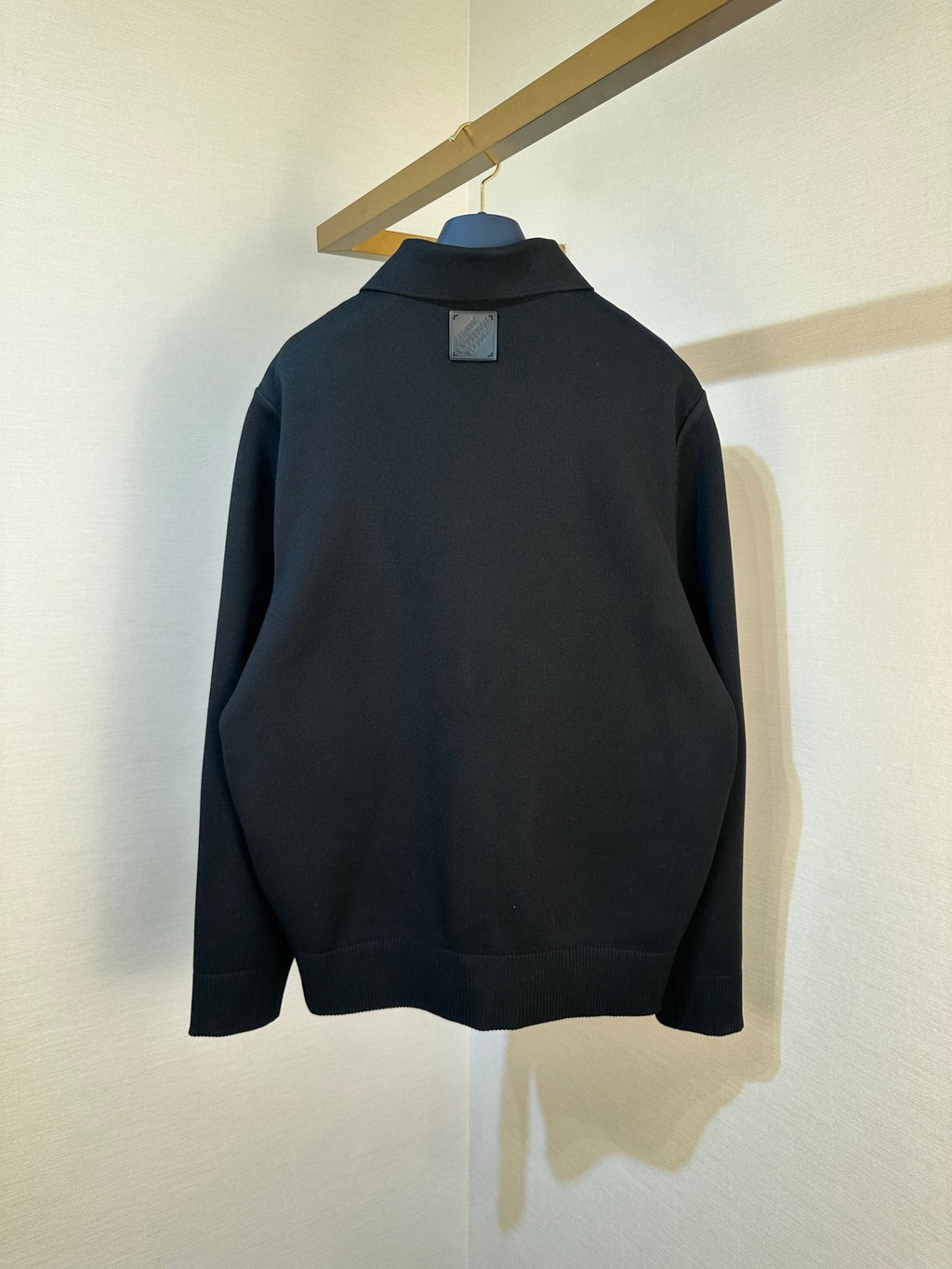 LV Black Knitted Leather Jacket