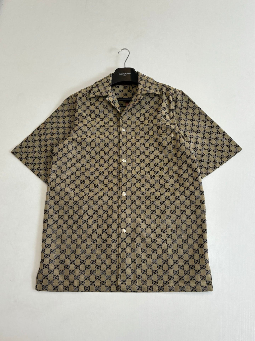 Gucci Double G All-over Jacquard Suit Short-Sleeve Shirt