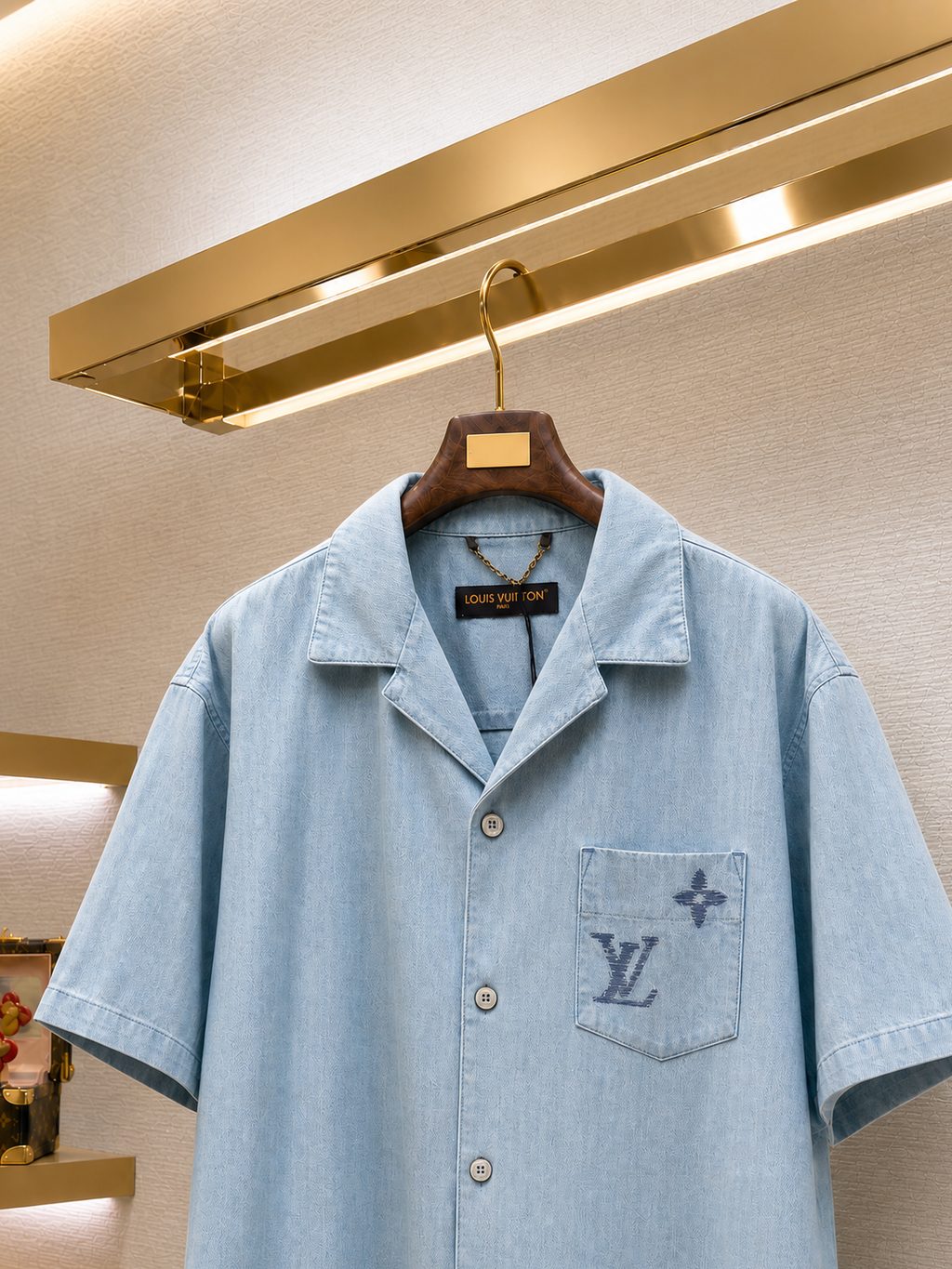 LV Misty Blue Embroidered Shirt