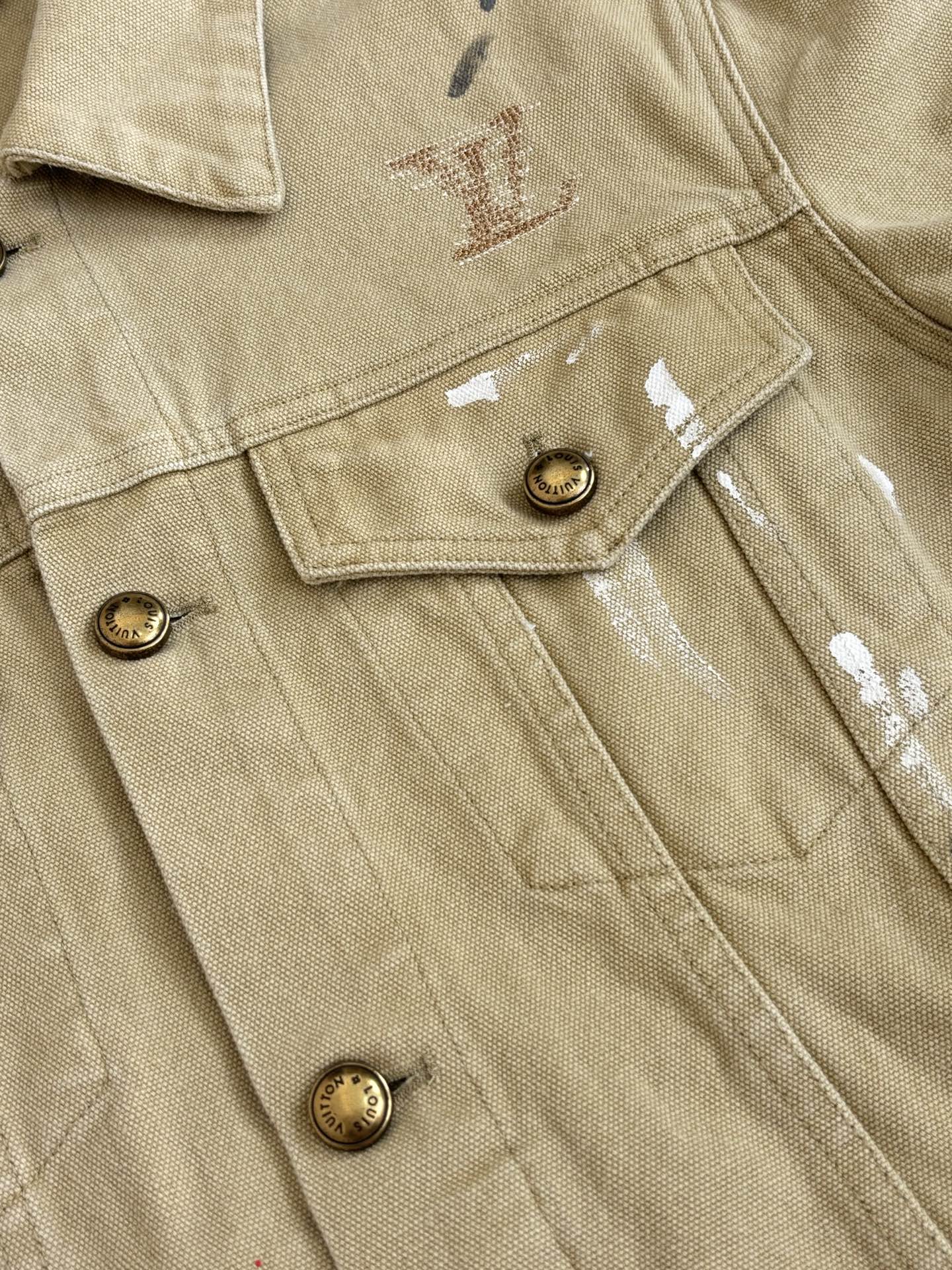 LV Distressed Workwear Denim Jacket