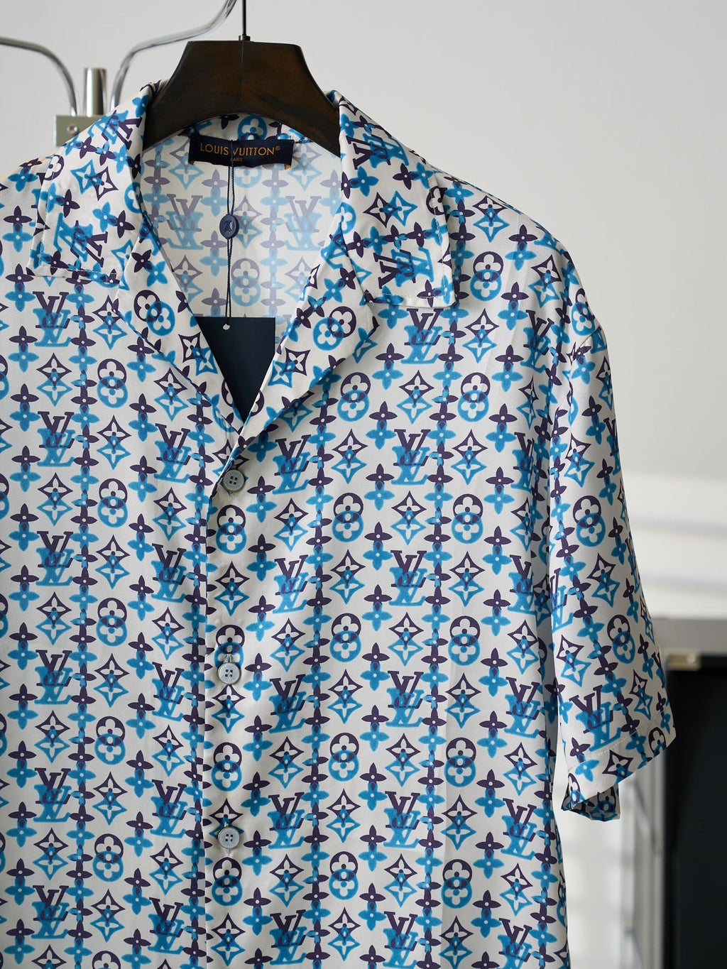 LV Mulberry Silk Shorts Sleeve Shirt