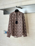 LV Monogram Long-Sleeved Silk Shirt