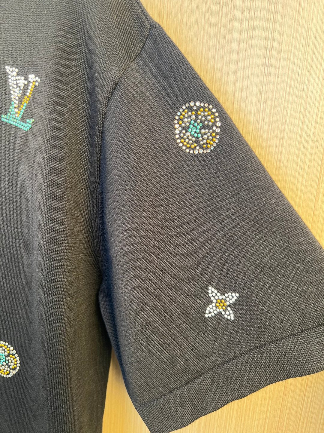 LV Diamond Knitted Short Sleeve T-shirt