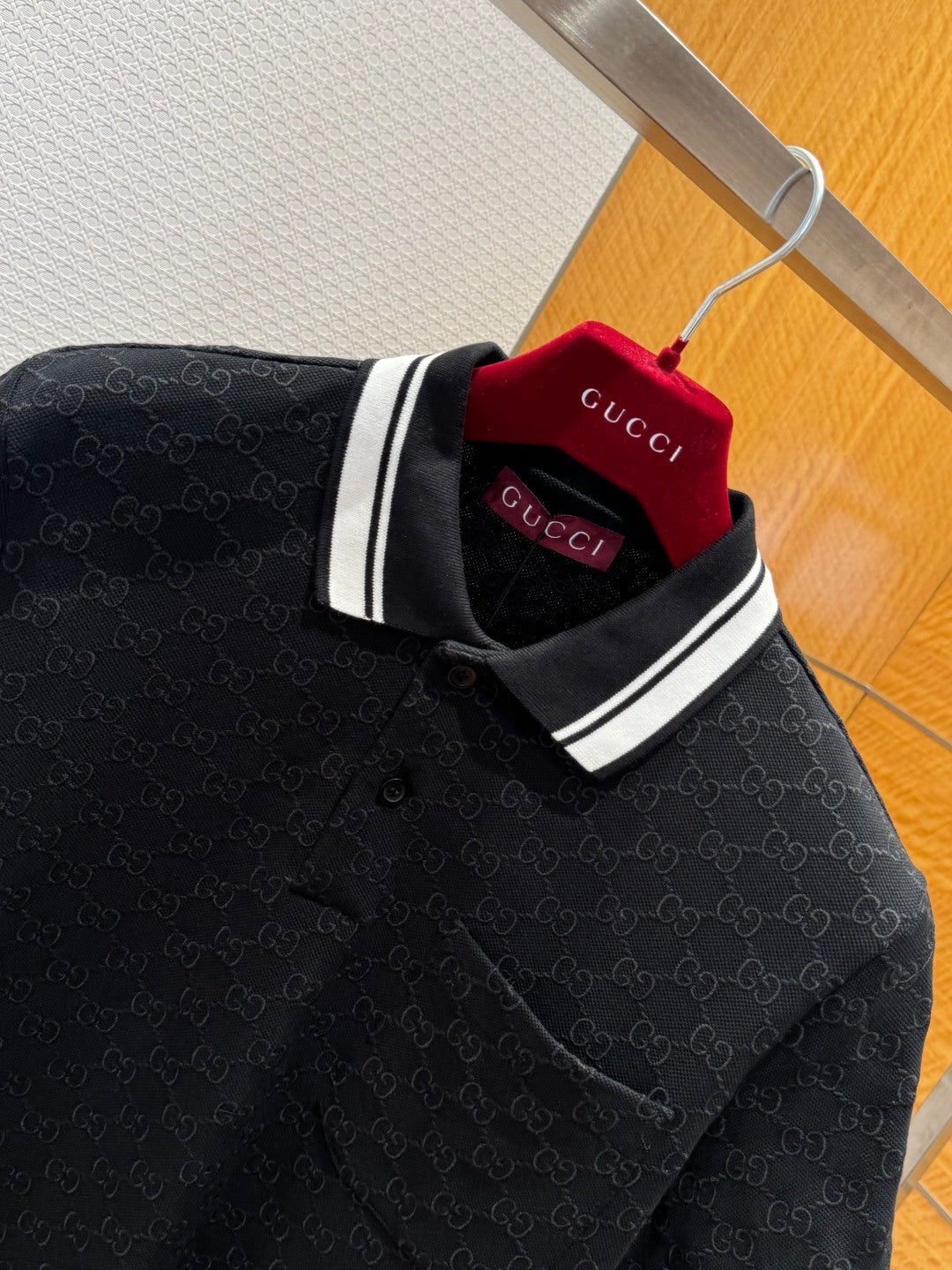 Gucci Vintage Jacquard Stretch Cotton Shirt