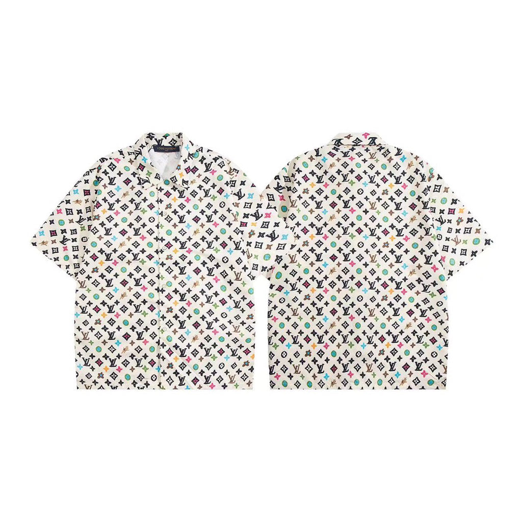 LV Print Mulberry Silk Shirt