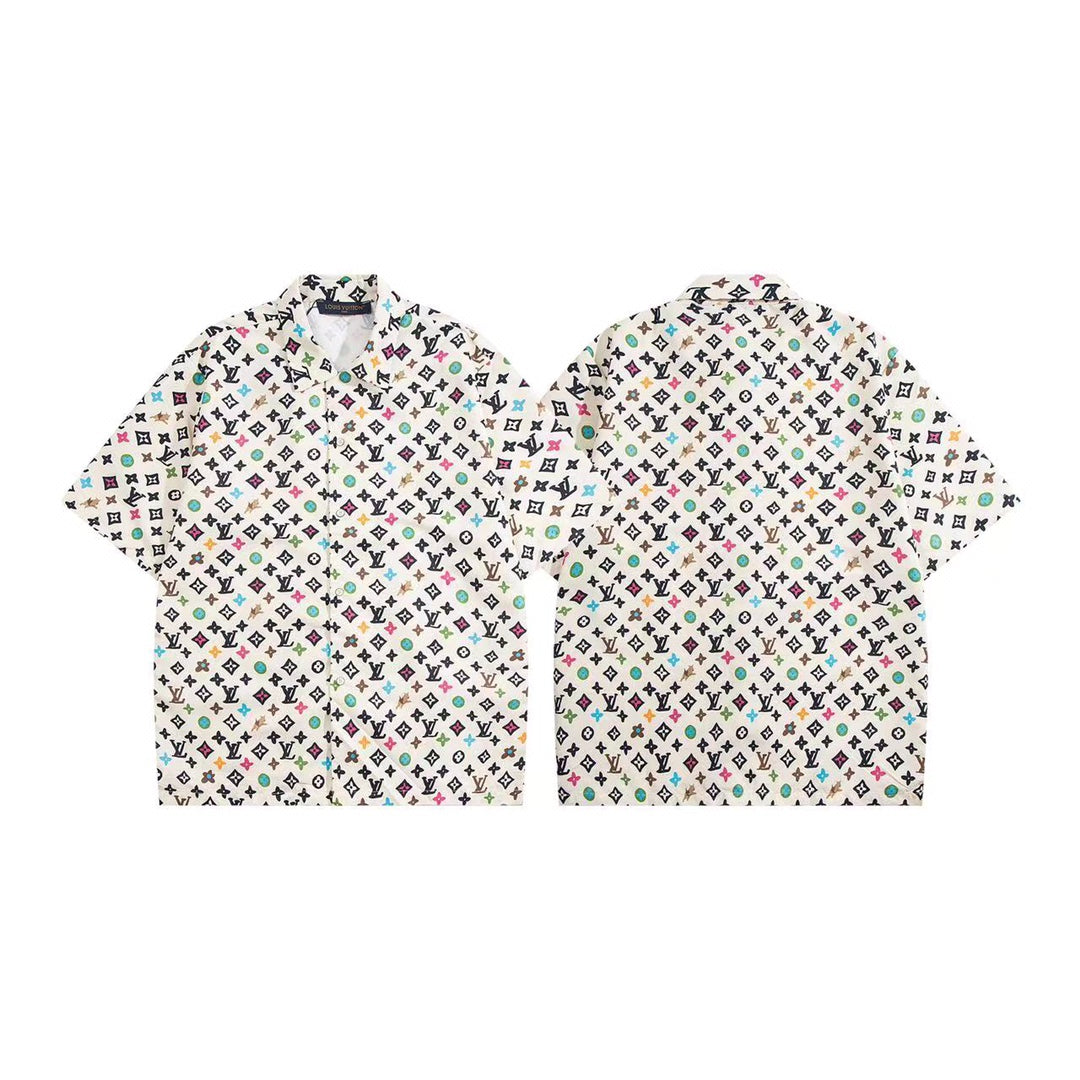 LV Print Mulberry Silk Shirt