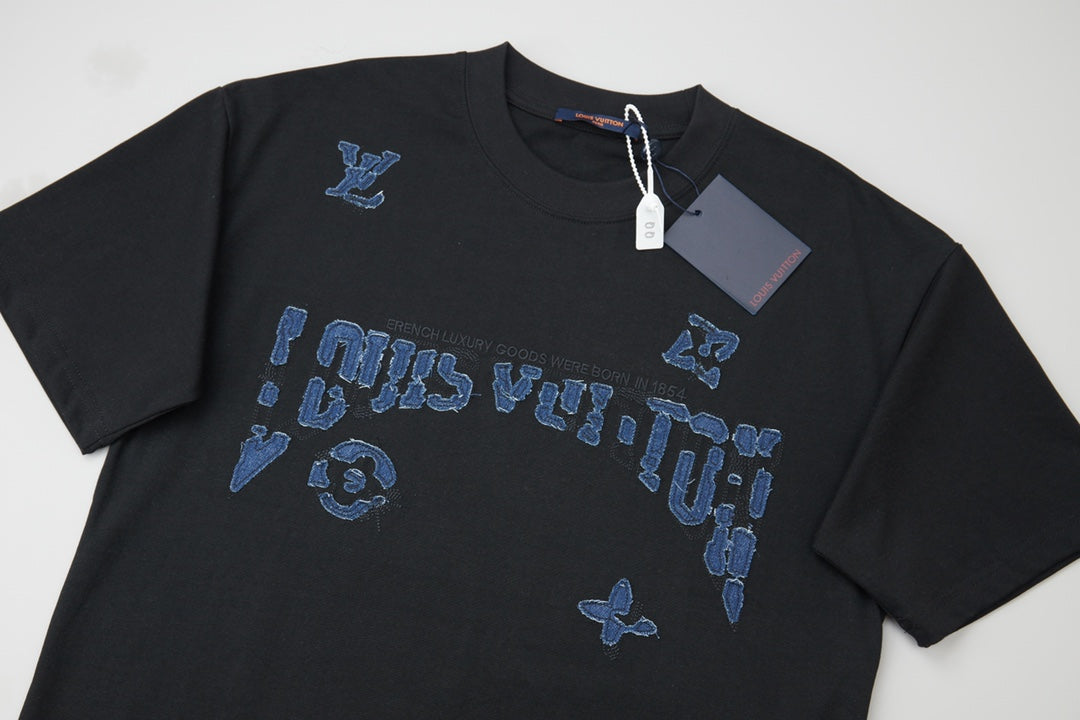 LV Denim Patchwork T-Shirt