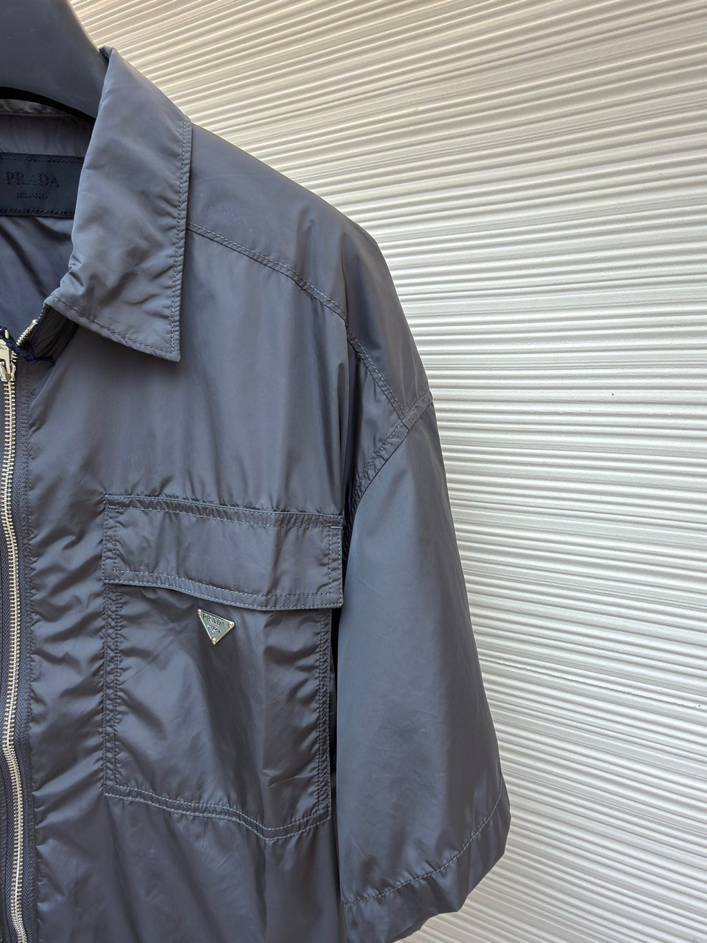 Prada Nylon Collar Shirt