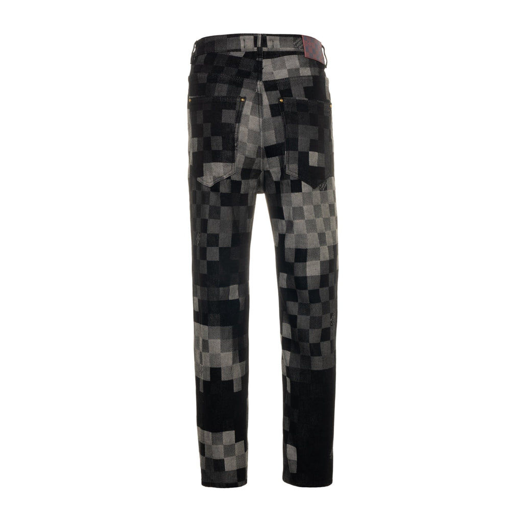 LV Pharrell Williams collaboration mosaic checkered Jeans