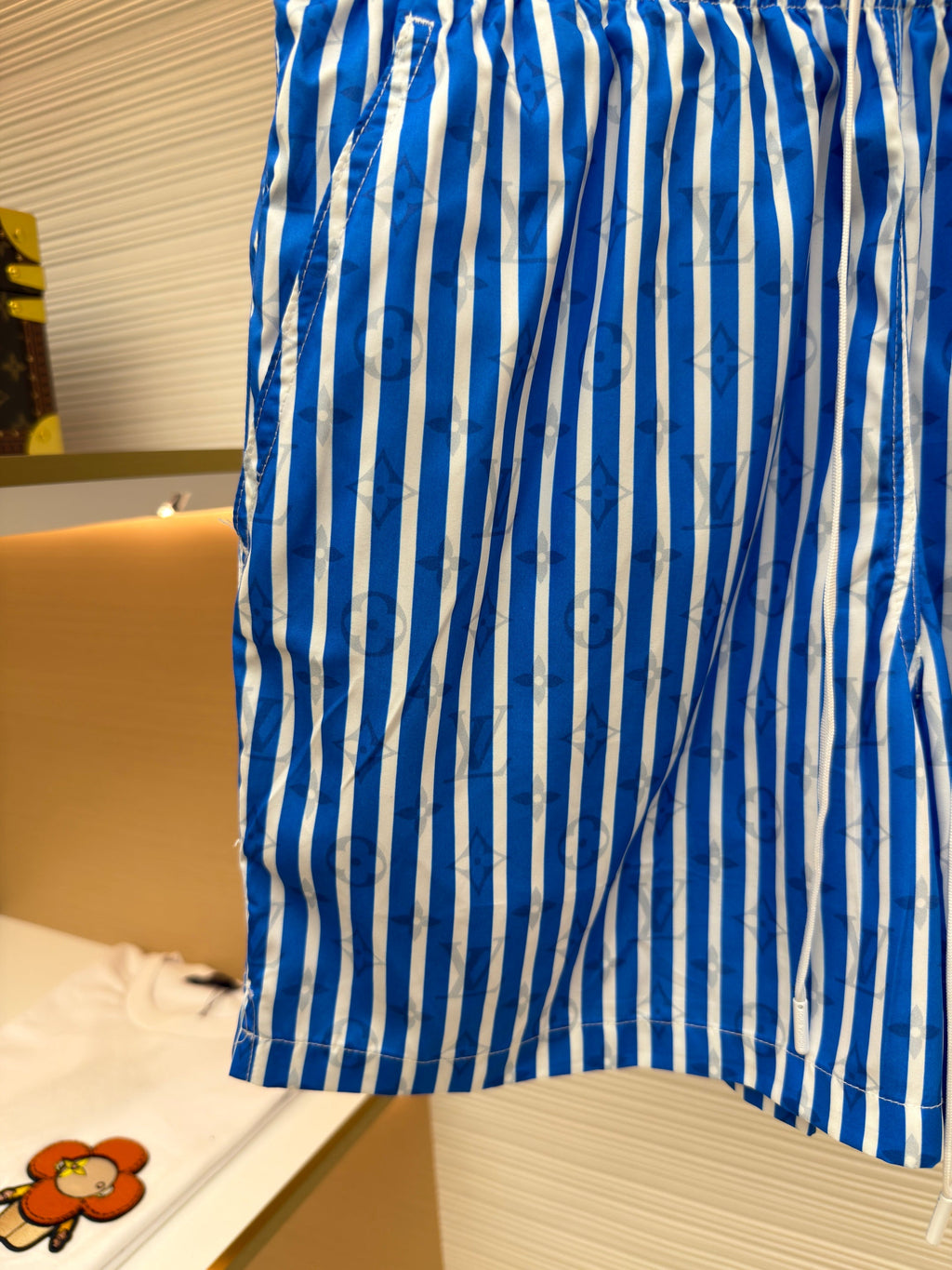LV Stripe Beach Shorts