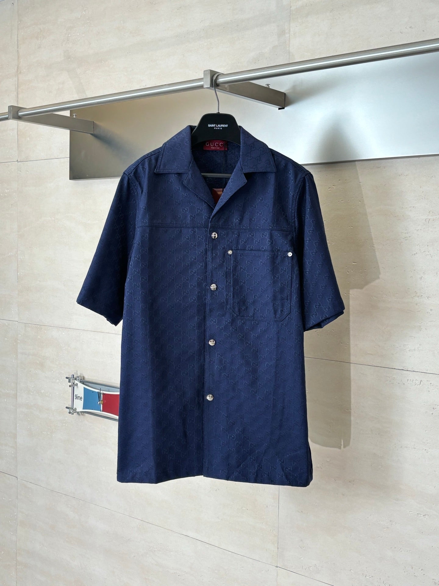 Gucci Double G All-over Jacquard Suit Short-Sleeve Shirt