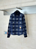 LV  Check Collared Long-sleeved Shirt