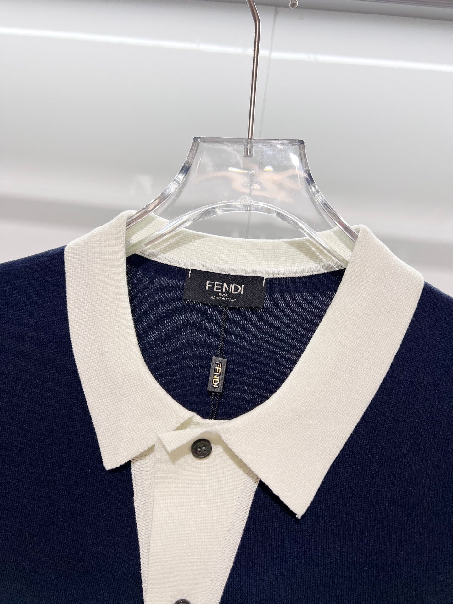 Fendi Double FF Monsters Eye Knit Polo Shirt