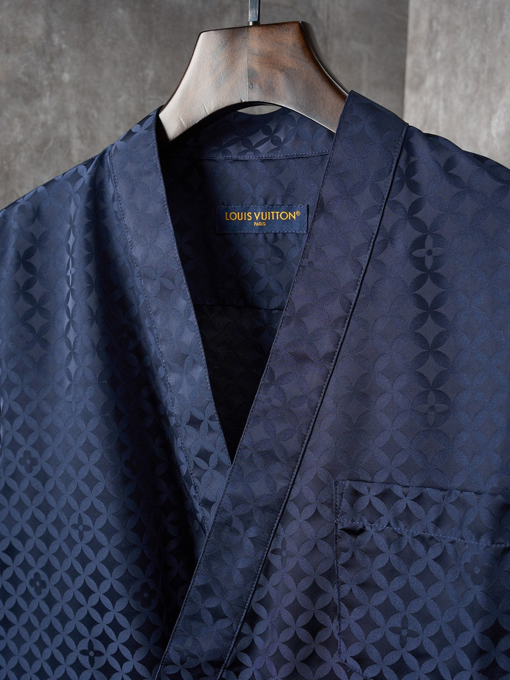 LV Nigo Collaboration Series Four-Leaf Clover Jacquard Kimono-Style Long-Sleeved Shirt