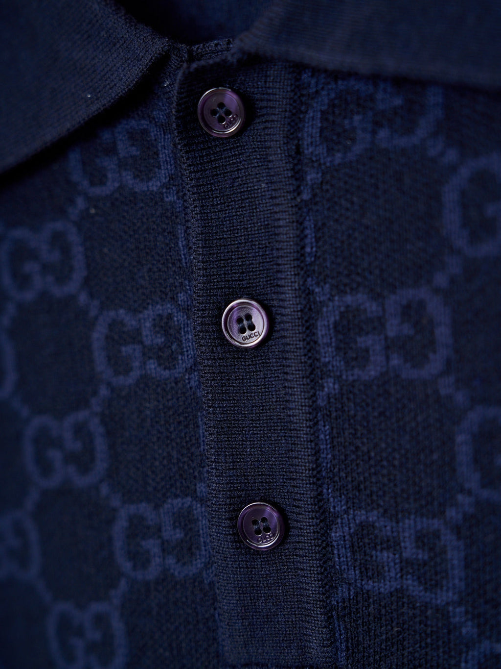 Gucci Jacquard All-over Knit Polo shirt