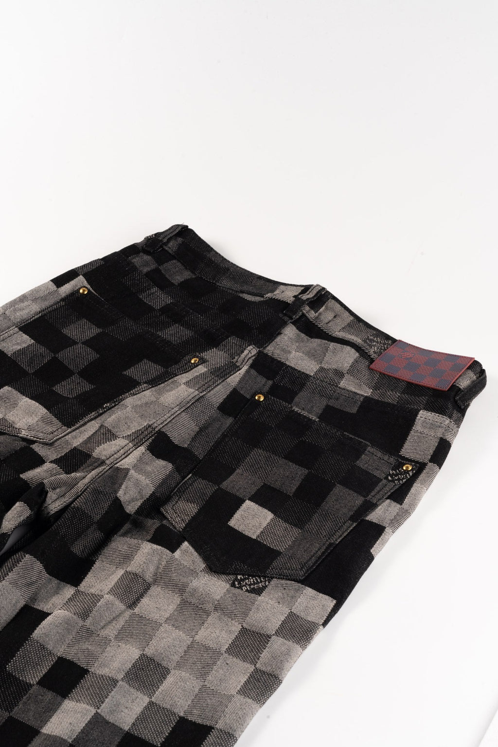 LV Pharrell Williams collaboration mosaic checkered Jeans